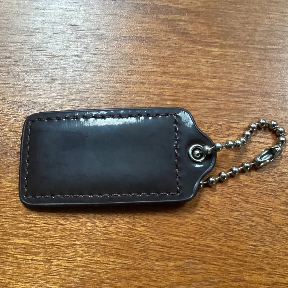 Coach Very Dark Brown Bag Tag/Hang Tag